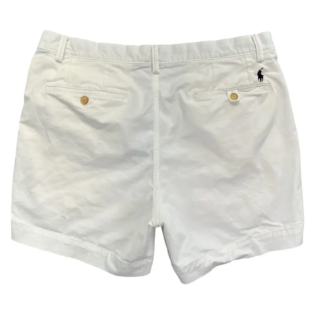 Polo Ralph Lauren Chino Shorts Mens 35 White Stretch Cotton Twill